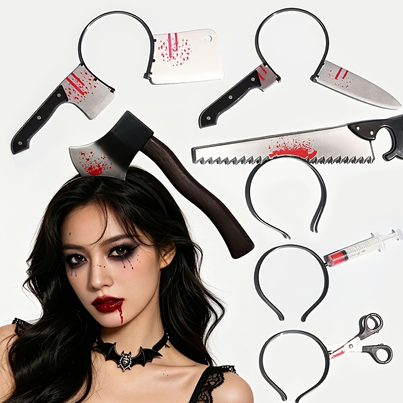 Cosplay Prop Axe - Хэллоуинские украшения: искусственный окровавленный топор, пила,